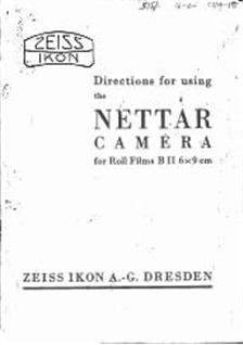 Zeiss Ikon Nettar manual. Camera Instructions.